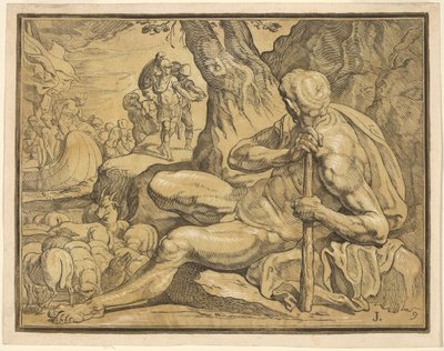 Ulysses and Polyphemus by John Baptist Jackson, after Francesco Primaticcio