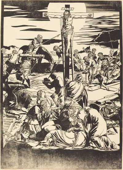 The Crucifixion (Center Plate) by John Baptist Jackson after Jacopo Tintoretto
