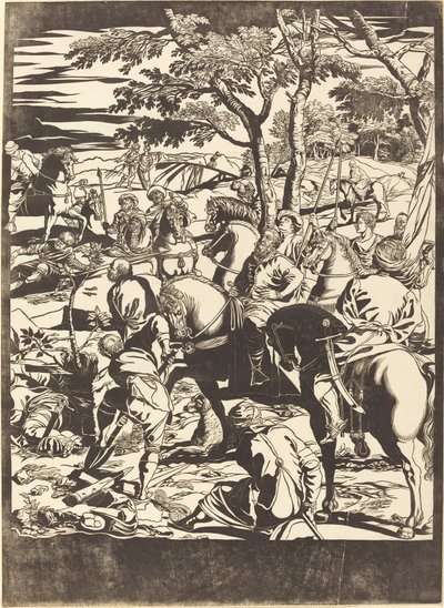 The Crucifixion (right plate) by John Baptist Jackson after Jacopo Tintoretto