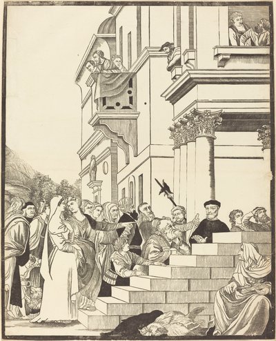 Presentation of the Virgin in the Temple (center plate) by John Baptist Jackson after Titian