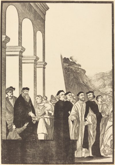 Presentation of the Virgin in the Temple (left plate) by John Baptist Jackson after Titian