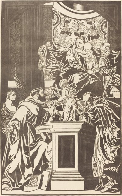 Holy Family and Four Saints by John Baptist Jackson after Veronese