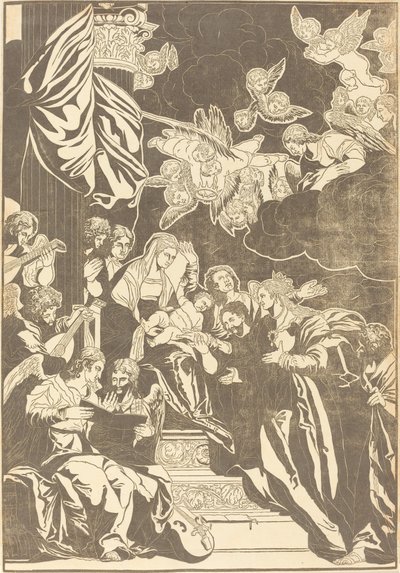 The Mystic Marriage of Saint Catherine by John Baptist Jackson after Veronese
