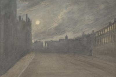 Broad Street, Oxford, Full Moon, 1790 by John Baptist Malchair