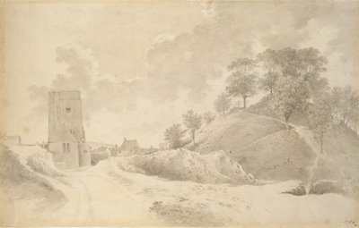 Oxford Castle and the Castle Mound, 27 May 1784 by John Baptist Malchair