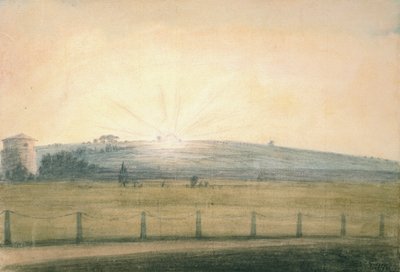 Sun Setting Seen from the Observatory at Oxford, 20 December 1784 by John Baptist Malchair
