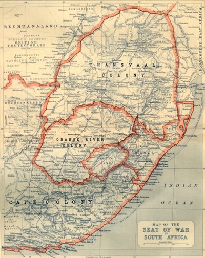 Map of the Seat of War in South Africa by John Bartholomew
