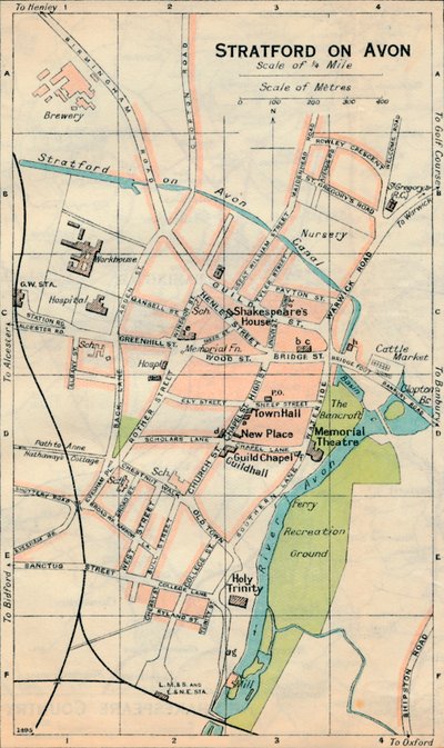 Stratford on Avon by John Bartholomew
