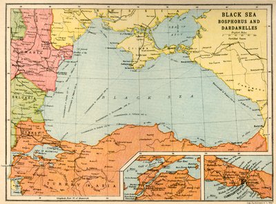 Black Sea: Bosphorus and Dardanelles, c. 1914-1920 by John Bartholomew and Son