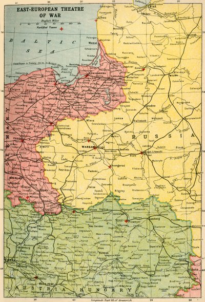 East-European Theatre of War, 1914-1918 by John Bartholomew and Son