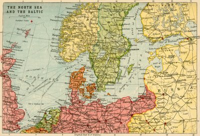 Map of the North Sea and the Baltic by John Bartholomew and Son