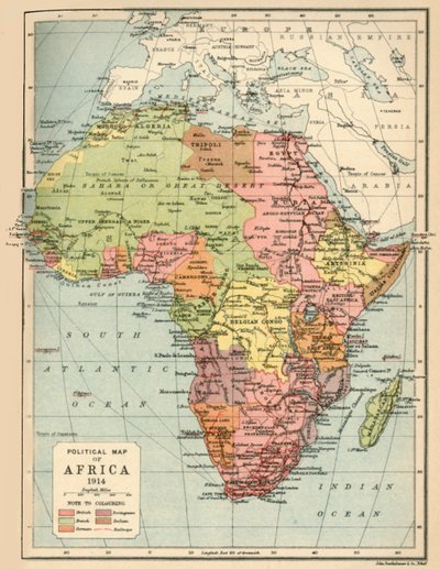 Political Map of Africa by John Bartholomew and Son