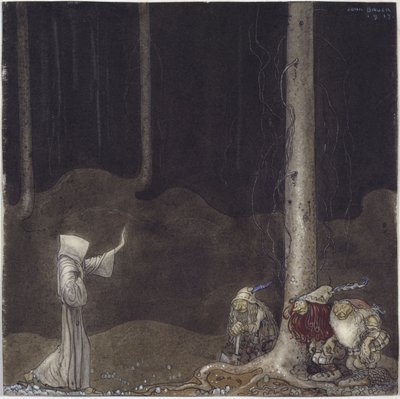 Brother Martin and Three Trolls by John Bauer