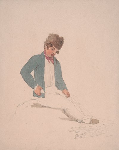 Portrait of a Youth in a Fur Hat by John Baverstock Knight