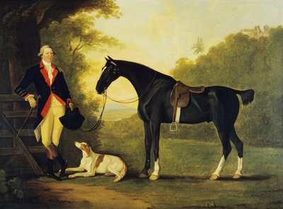 Officer of the Royal Horse Guards With His Charger and Dog by John Best