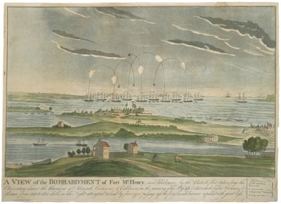 A View of the Bombardment of Fort McHenry, c. 1815 by John Bower