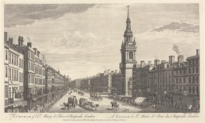 The Church of St. Mary le Bow in Cheapside London by John Bowles