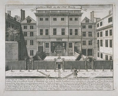 View of the Justice Hall, Old Bailey, c.1740 by John Bowles