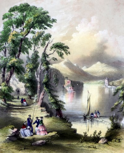 The Lake of Killarney with the Ruins of Innisfallen Abbey, Ireland by John Brandard