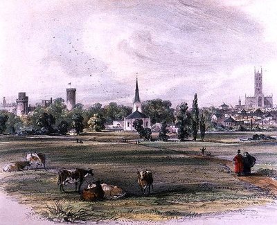 Warwick, from St. Nicholas Meadow by John Brandard