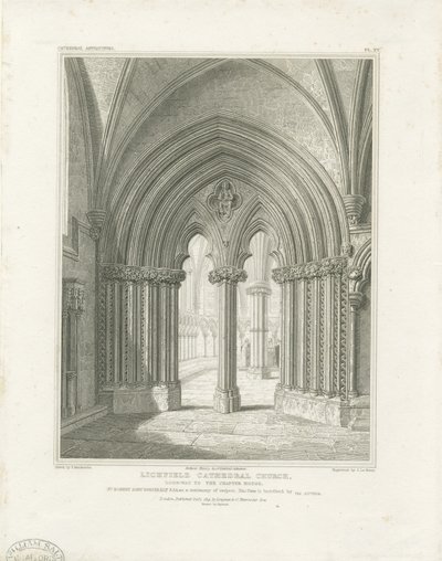 Interior of Lichfield Cathedral - Chapter House doorway by John Britton