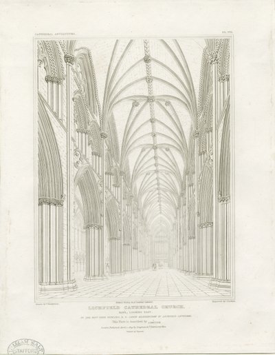 Interior of Lichfield Cathedral - Nave by John Britton