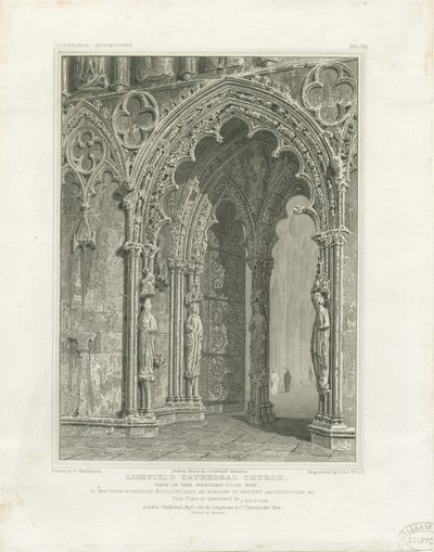 Lichfield Cathedral - West Doorway by John Britton