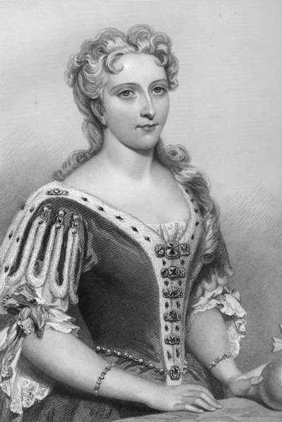 Caroline of Brandenburg-Ansbach 1683-1737, queen consort of King George II, 1851 by John Brown