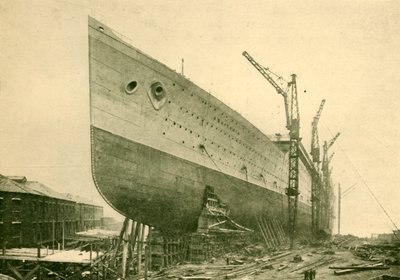 The Aquitania on the Stocks by John Brown and Company