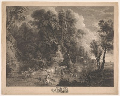 Landscape with Shepherds and Flock at a Watering Place by John Browne