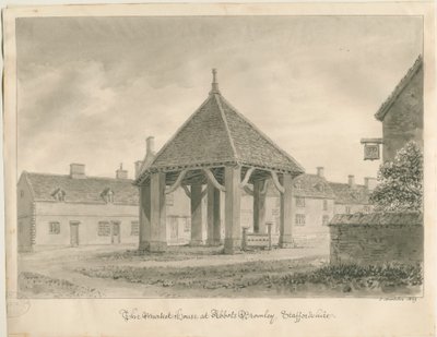 Abbots Bromley - Market House and Stocks by John Buckler