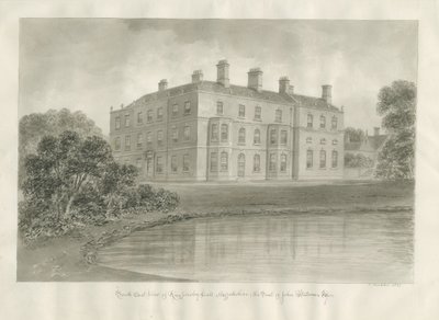 Biddulph - Knypersley Hall [new]: sepia drawing by John Buckler