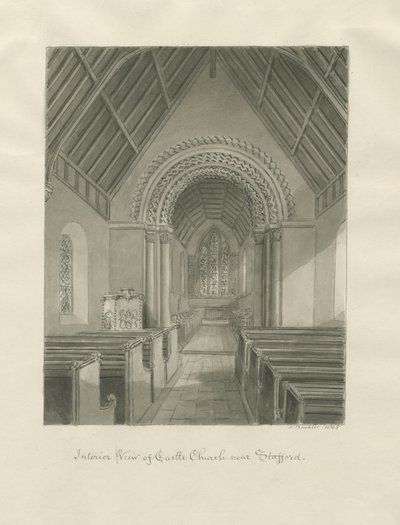 Castle Church - Interior of Church by John Buckler