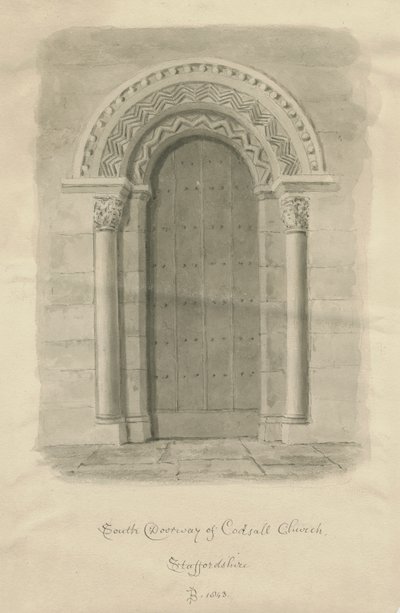 Codsall Church - South Doorway by John Buckler