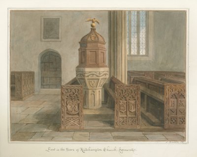 Cornwall - Kilkhampton Church, 1827 by John Buckler