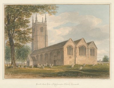 Cornwall - Kilkhampton Church, 1827 by John Buckler