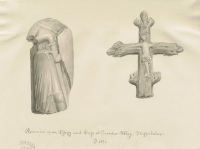 Croxden - Antiquities: Sepia Drawing by John Buckler