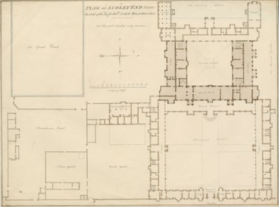 Essex - Audley End - Plan, 1815 by John Buckler