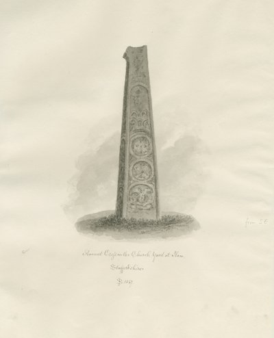 Ilam Church - Ancient Cross by John Buckler