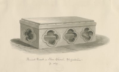 Ilam Church - Tomb of St. Bertram by John Buckler