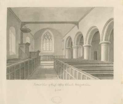 Interior of High Offley Church by John Buckler