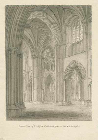 Interior of Lichfield Cathedral - Crossing from the North Transept by John Buckler