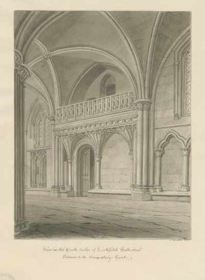 Interior of Lichfield Cathedral - Entrance to Consistory Court by John Buckler