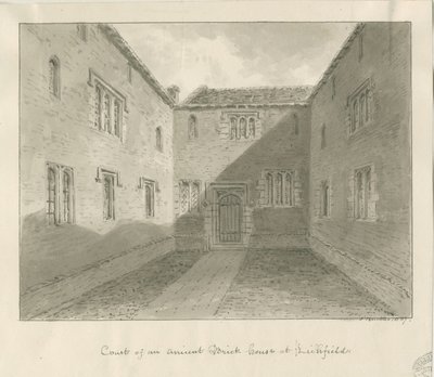 Lichfield - Court Yard of Old House in The Close by John Buckler