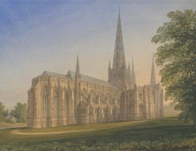 Lichfield Cathedral - North East View by John Buckler