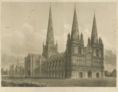 Lichfield Cathedral - North West View by John Buckler