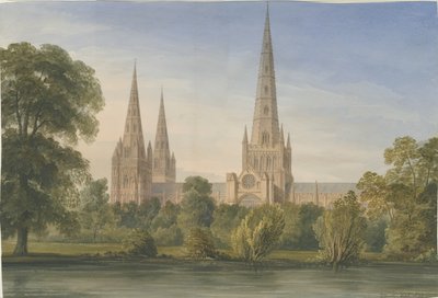 Lichfield Cathedral - South South East View by John Buckler