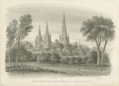 Lichfield Cathedral - South West View by John Buckler