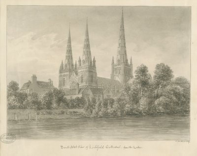 Lichfield Cathedral - South West View by John Buckler