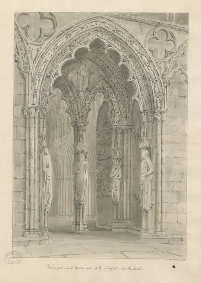 Lichfield Cathedral - West Doorway by John Buckler